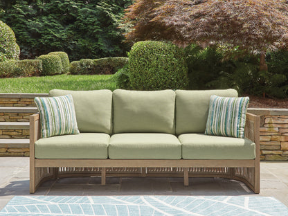 Myers Furniture Outlet - Ashley Furniture - Serena Shores Outdoor - Sofa with Cushion / Beige/Green - PCP604-838