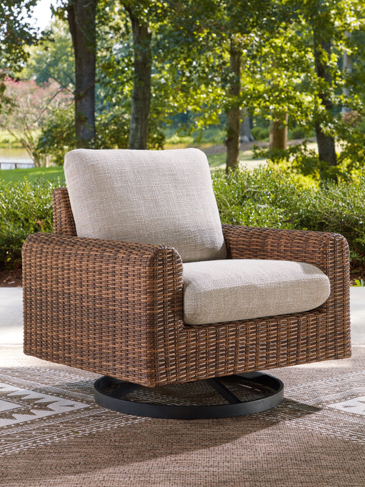 Myers Furniture Outlet - Ashley Furniture - Dolan Creek Outdoor - Swivel Lounge w/ Cushion / Gray/Brown - PCP610-821