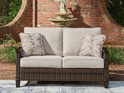 Myers Furniture Outlet - Ashley Furniture - Monterey Point Outdoor - Loveseat w/Cushion / Dark Brown - PCP760-835
