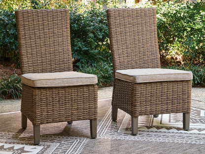 Myers Furniture Outlet - Ashley Furniture - Laguna Heights Outdoor - Side Chair with Cushion (Set of 2) / Beige - PCP790-601