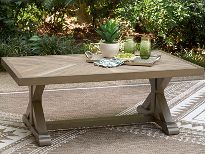 Myers Furniture Outlet - Ashley Furniture - Laguna Heights Outdoor - Rectangular Cocktail Table / Beige - PCP790-701