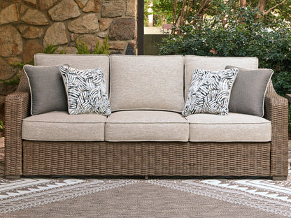 Myers Furniture Outlet - Ashley Furniture - Laguna Heights Outdoor - Sofa with Cushion / Beige - PCP790-838