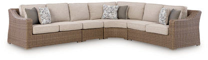 Myers Furniture Outlet - Ashley Furniture - Laguna Heights Outdoor - 4-Piece Outdoor Sectional / Beige - PCP790P2