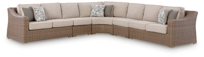 Myers Furniture Outlet - Ashley Furniture - Laguna Heights Outdoor - 5-Piece Outdoor Sectional / Beige - PCP790P3