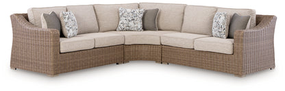 Myers Furniture Outlet - Ashley Furniture - Laguna Heights Outdoor - 3-Piece Outdoor Sectional / Beige - PCP790P1
