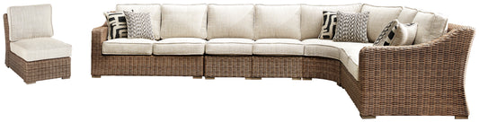 Myers Furniture Outlet - Ashley Furniture - Beachcroft Outdoor - 5-Piece Outdoor Sectional / Black/Light Gray - P792P6