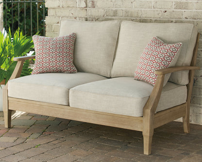 Myers Furniture Outlet - Ashley Furniture - Clare View Outdoor - Loveseat w/Cushion / Beige - P801-835