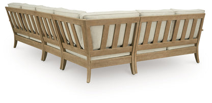 Myers Furniture Outlet - Ashley Furniture - Clare View Outdoor - 4-Piece Outdoor Sectional / Beige - P801P11
