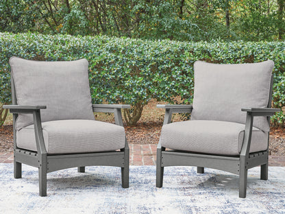 Myers Furniture Outlet - Ashley Furniture - Cove Beach Outdoor - Lounge Chair w/Cushion (Set of 2) / Gray - PCP803-820