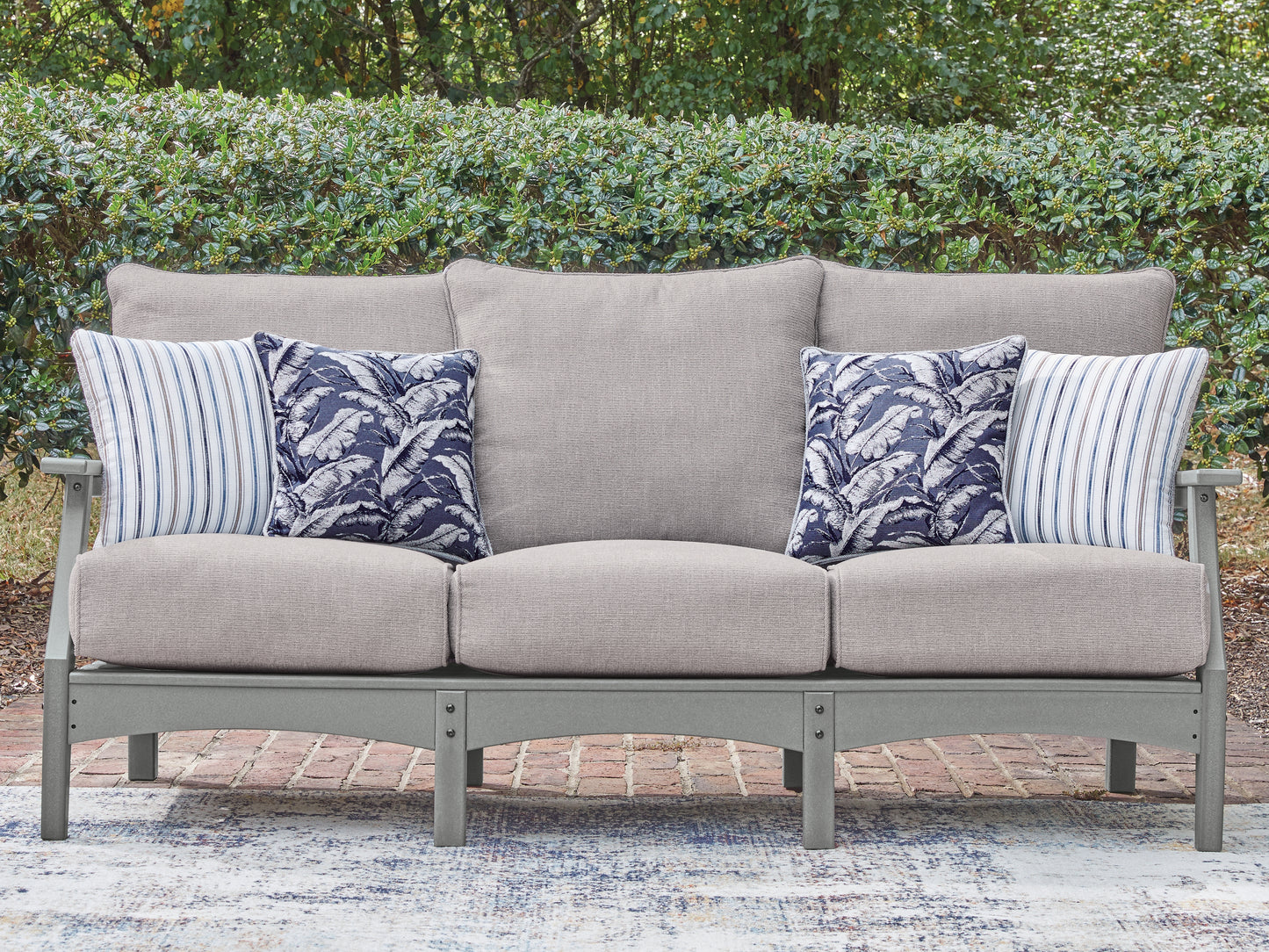 Myers Furniture Outlet - Ashley Furniture - Cove Beach Outdoor - Sofa with Cushion / Gray - PCP803-838