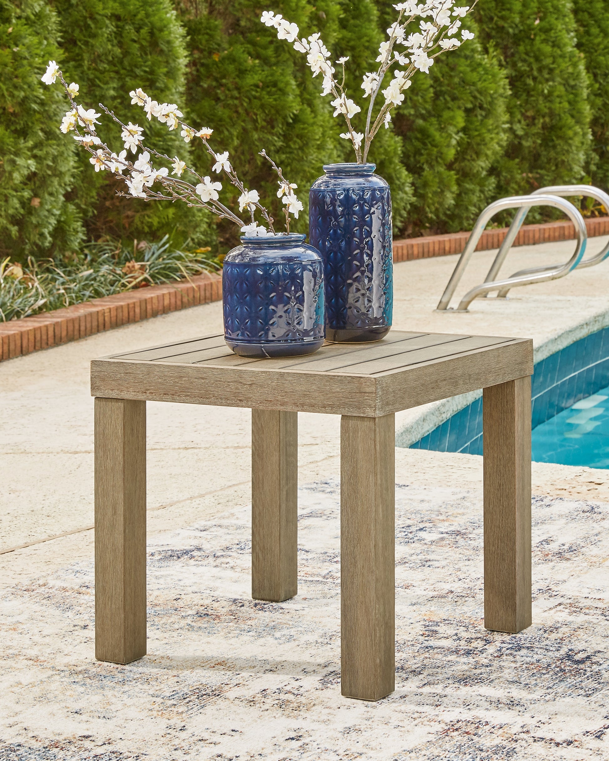 Myers Furniture Outlet - Ashley Furniture - Silo Point Outdoor - Square End Table / Brown - P804-702