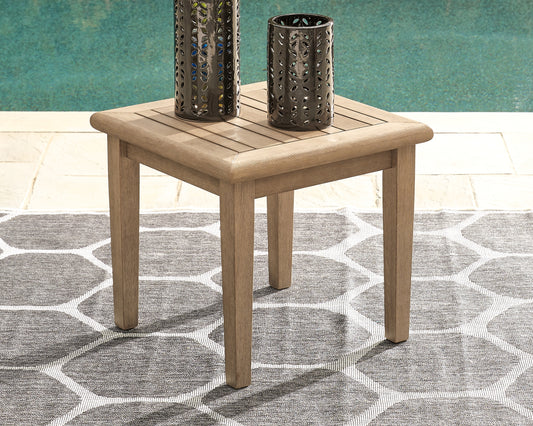 Myers Furniture Outlet - Ashley Furniture - Gerianne Outdoor - Square End Table / Grayish Brown - P805-702