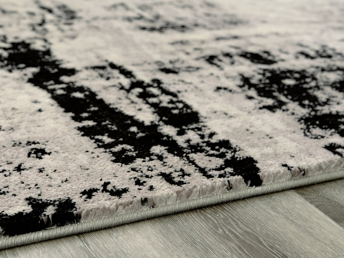 Myers Furniture Outlet - Ashley Furniture - Zekeman Rug - 7'10" x 10' Rug / Black/Cream/Gray - R404921