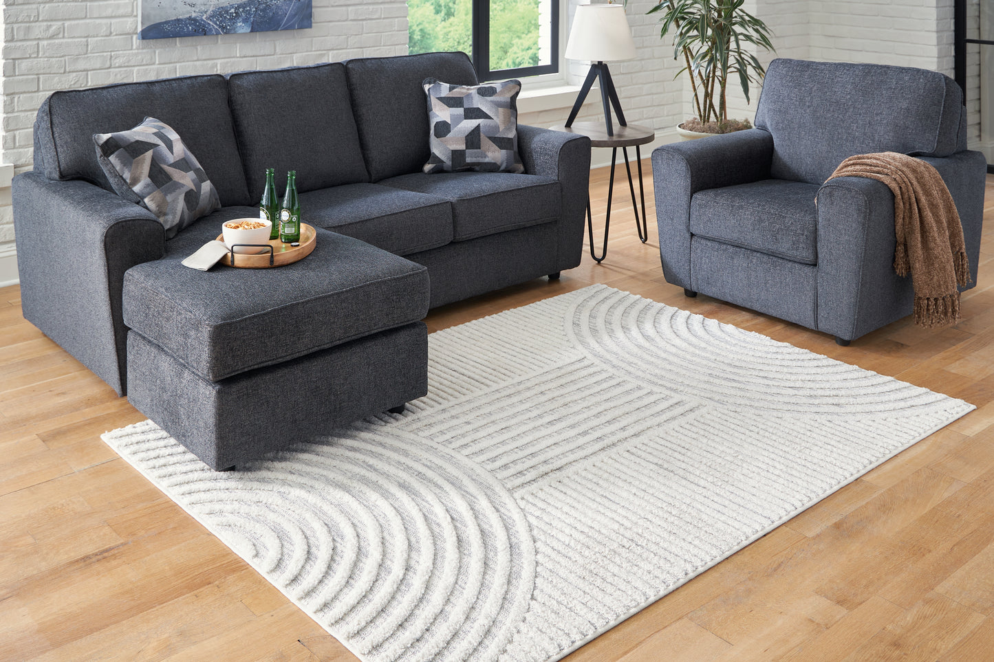 Myers Furniture Outlet - Ashley Furniture - Lambworth Rug - 5'3" x 7' Rug / Gray/Cream - R405342