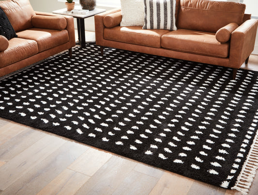 Myers Furniture Outlet - Ashley Furniture - Minston Rug - 8' x 10' Rug / Black/White - R405951