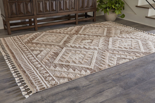 Myers Furniture Outlet - Ashley Furniture - Odedale Rug - 8' x 10' Rug / Tan/Cream - R406061