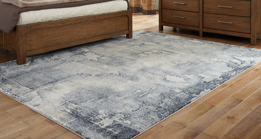 Myers Furniture Outlet - Ashley Furniture - Langrich Rug - 7'10" x 10'6" Rug / Blue/Gray/Cream - R406131
