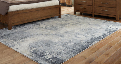 Myers Furniture Outlet - Ashley Furniture - Langrich Rug - 5'3" x 7'3" Rug / Blue/Gray/Cream - R406132