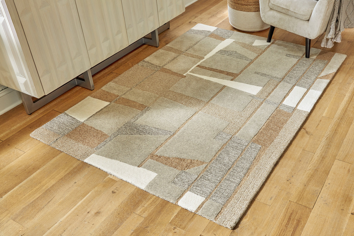 Myers Furniture Outlet - Ashley Furniture - Abbotton Rug - 5' x 7' Rug / Taupe/Gray/Caramel - R406332