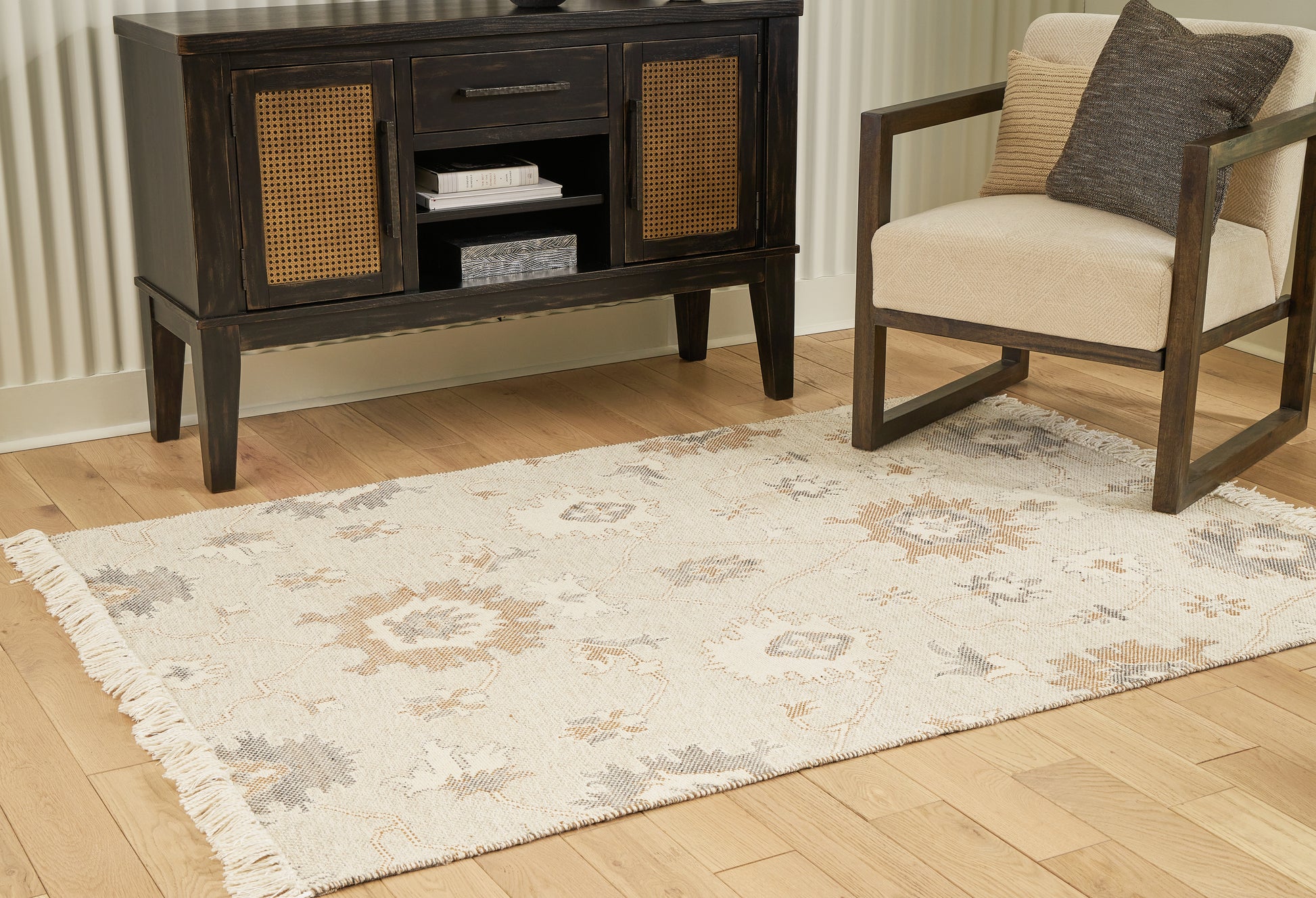 Myers Furniture Outlet - Ashley Furniture - Calkin Rug - 8' x 10' Rug / Linen/Gray/Caramel - R406391