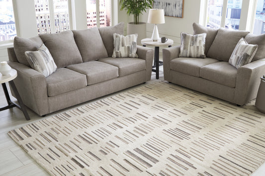 Myers Furniture Outlet - Ashley Furniture - Leesdale Rug - 5' x 7' Rug / Ivory/Brown/Black - R406422