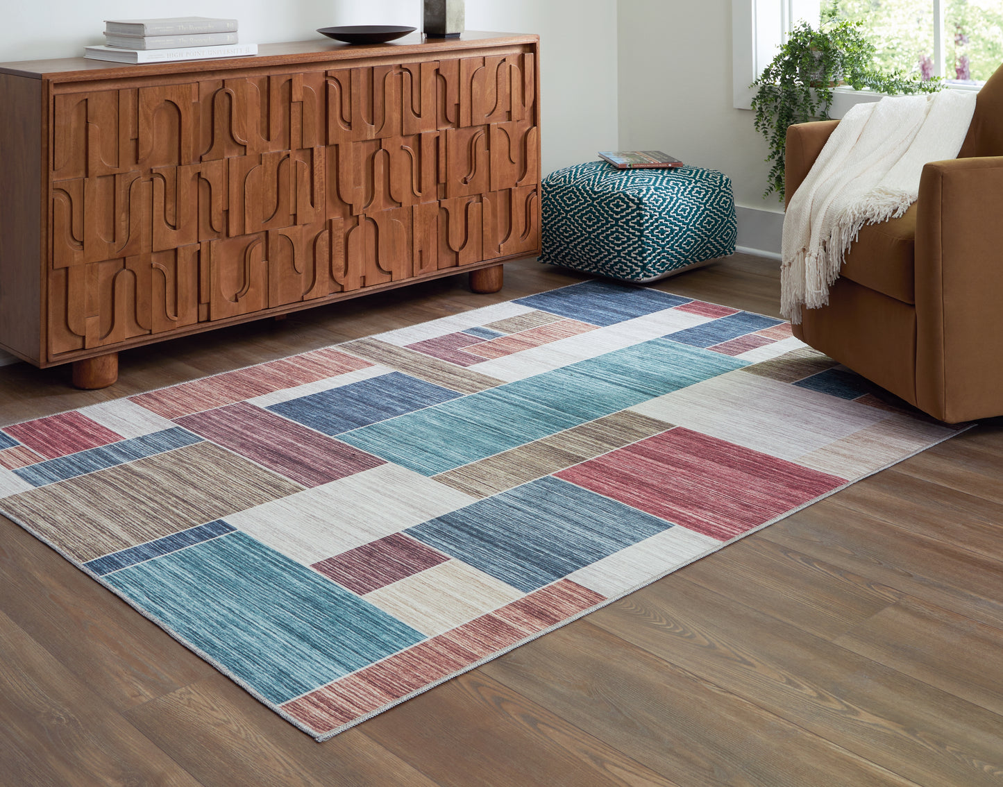 Myers Furniture Outlet - Ashley Furniture - Numore Rug - 5'2" x 6'11" Washable Rug / Multi - R406662