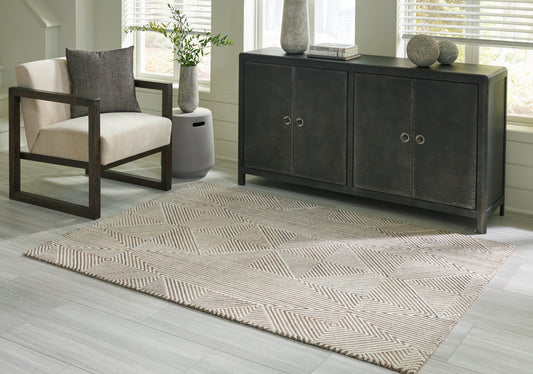 Myers Furniture Outlet - Ashley Furniture - Jadott Rug - 8' x 10' Rug / Beige/Brown - R406801