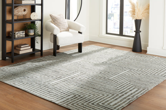 Myers Furniture Outlet - Ashley Furniture - Jossen Rug - 8' x 10' Rug / Ivory/Gray - R406831