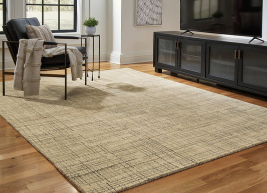 Myers Furniture Outlet - Ashley Furniture - Janston Rug - 5' x 7' Rug / Ivory/Gray/Tan - R406862