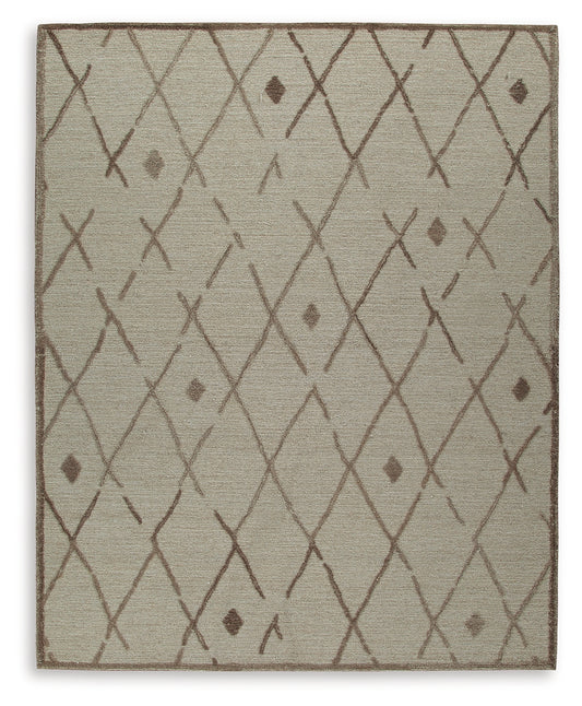 Myers Furniture Outlet - Ashley Furniture - Guyford Rug - 5' x 7' Rug / Beige/Brown - R406872