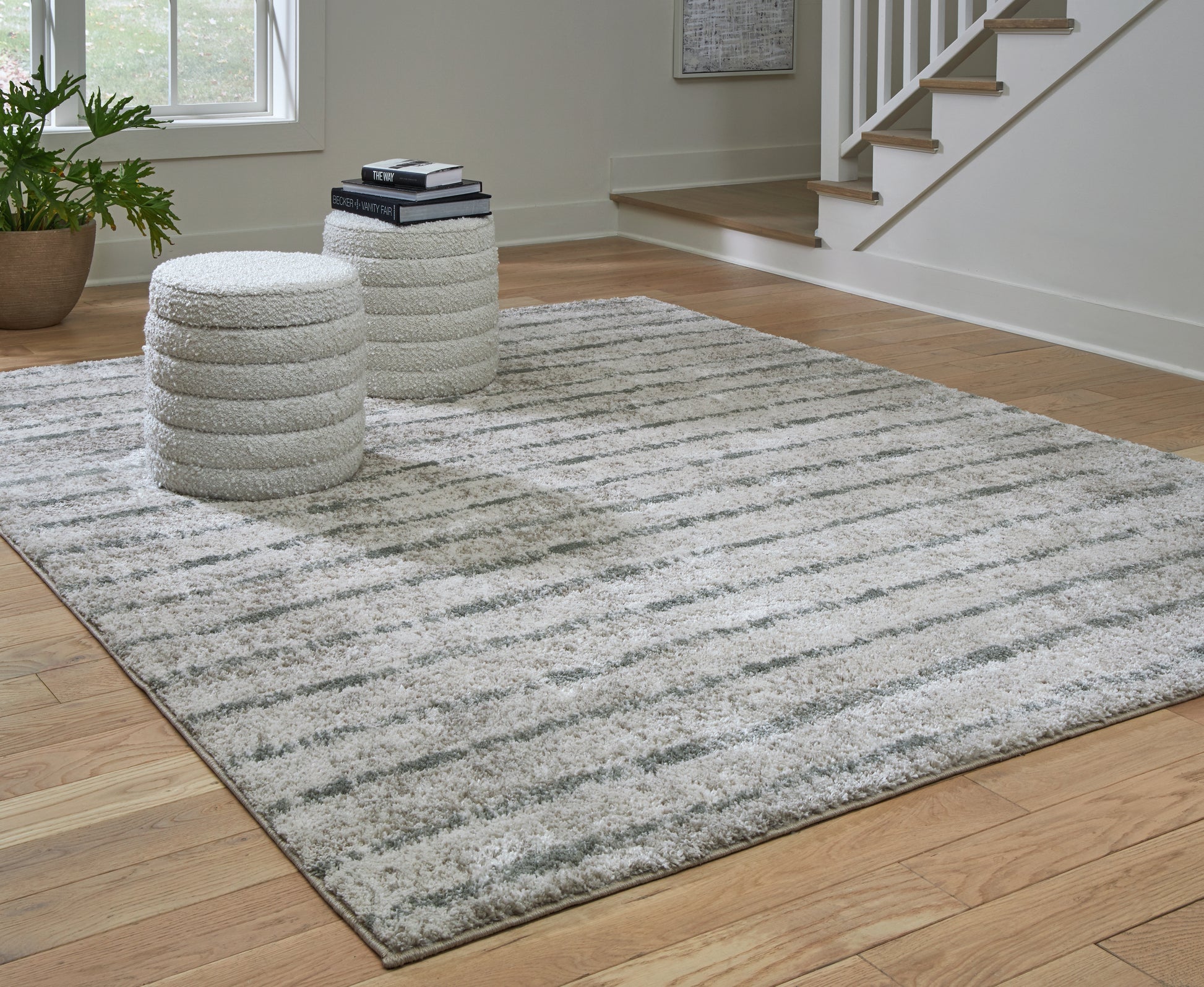 Myers Furniture Outlet - Ashley Furniture - Laddway Rug - 8' x 10' Rug / Cream/Green - R406881