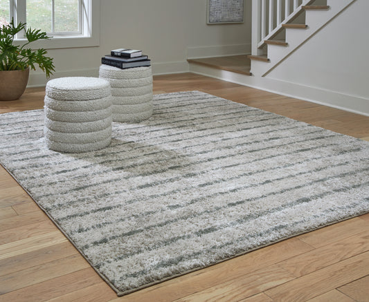 Myers Furniture Outlet - Ashley Furniture - Laddway Rug - 8' x 10' Rug / Cream/Green - R406881