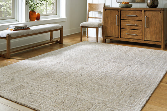 Myers Furniture Outlet - Ashley Furniture - Brickburgh Rug - 10' x 14' Rug / Gray/Ivory/Honey - R406900