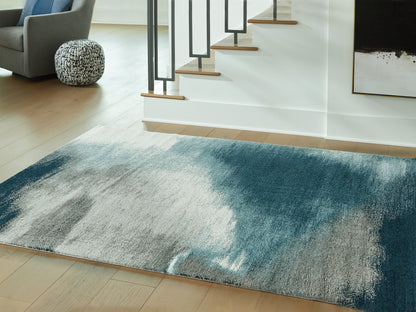 Myers Furniture Outlet - Ashley Furniture - Brentward Rug - 8' x 10' Rug / Blue/Gray/Ivory - R407081