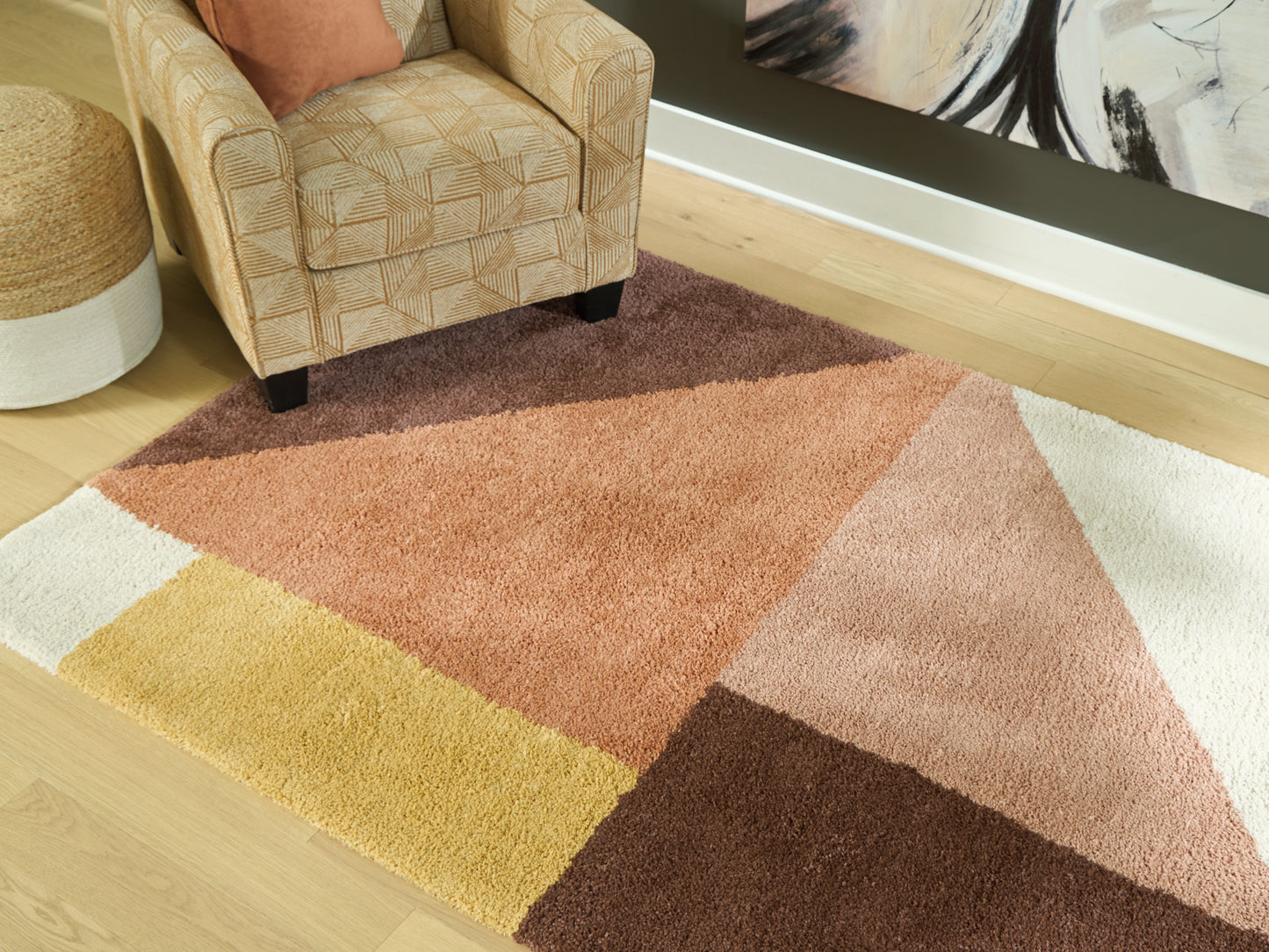 Myers Furniture Outlet - Ashley Furniture - Gailmore Rug - 8' x 10' Rug / Cream/Pink/Ocher - R407171