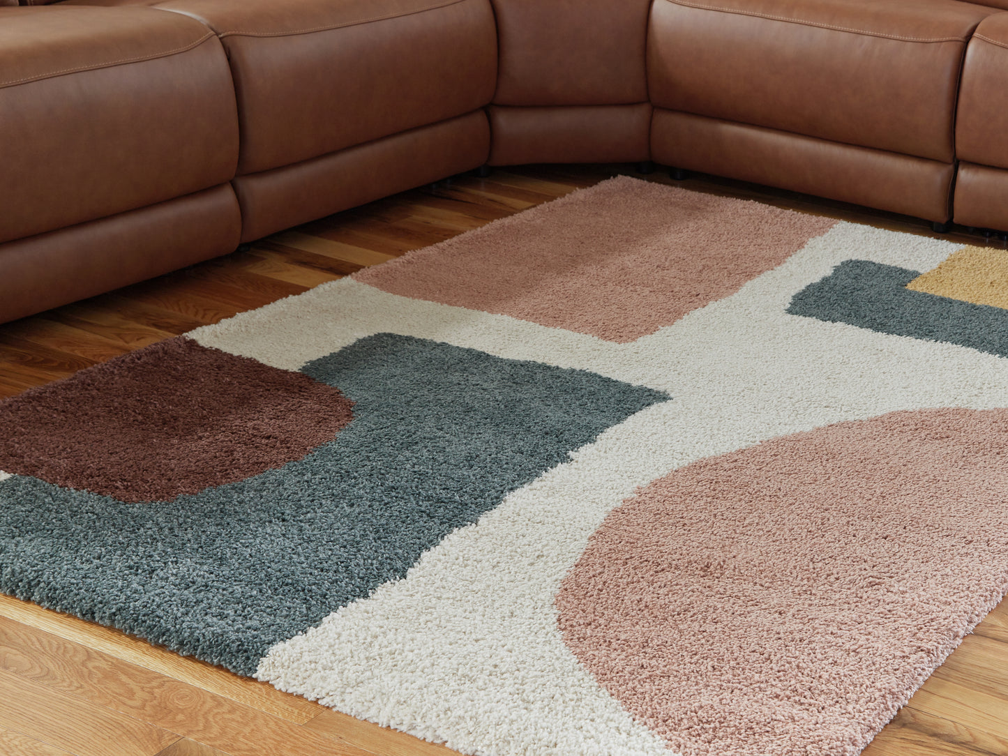 Myers Furniture Outlet - Ashley Furniture - Flynnwick Rug - 8' x 10' Rug / Cream/Pink/Gray - R407181