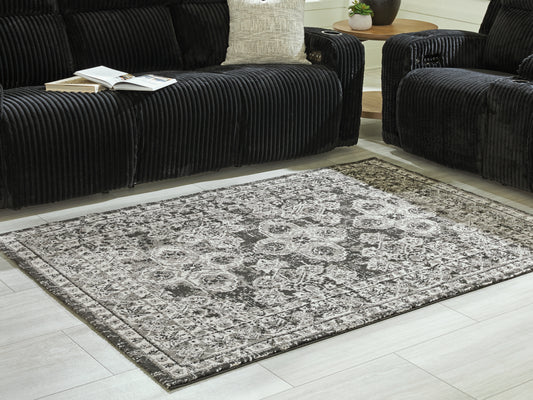 Myers Furniture Outlet - Ashley Furniture - Glennisman Rug - Large Rug / Black/Gray/Ivory - R407271
