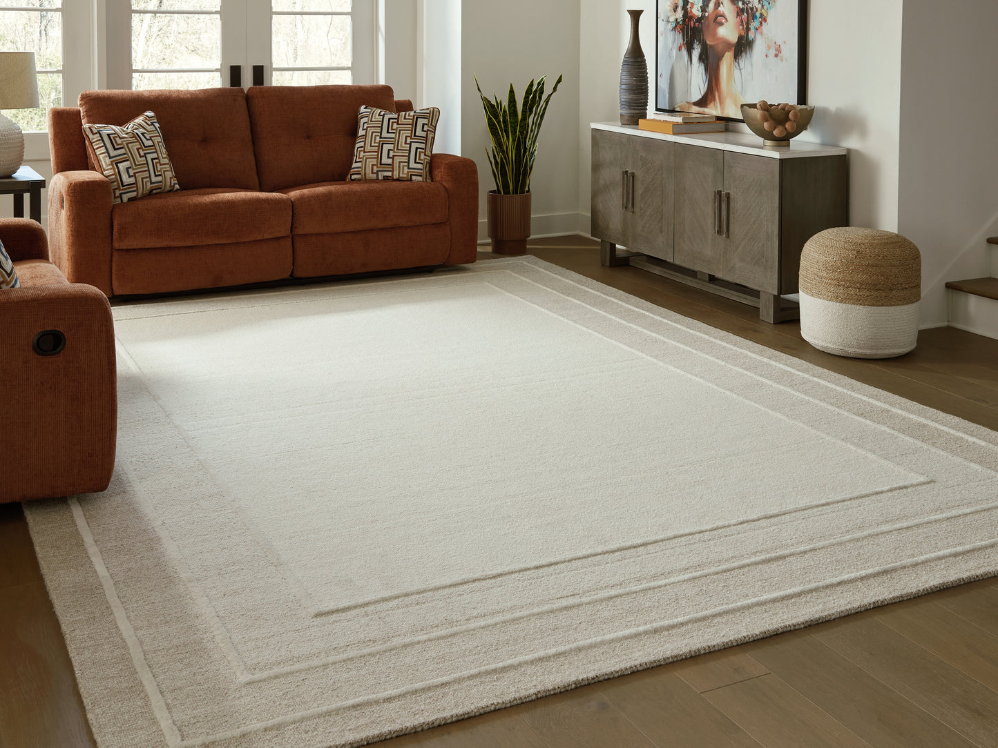 Myers Furniture Outlet - Ashley Furniture - Teelgan Rug - Medium Rug / Ivory/Tan - R407312