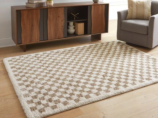 Myers Furniture Outlet - Ashley Furniture - Karamen Rug - Medium Rug / Taupe/Ivory - R407342