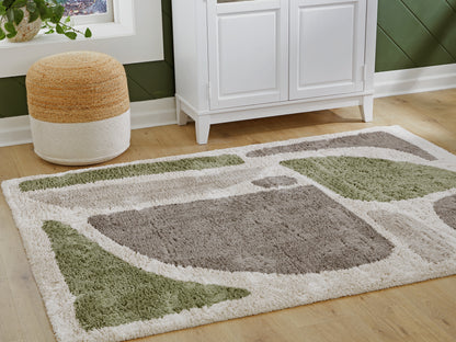 Myers Furniture Outlet - Ashley Furniture - Anburgh Rug - Large Rug / Green/Gray/Ivory - R407351
