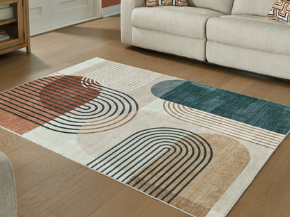 Myers Furniture Outlet - Ashley Furniture - Farrendale Rug - Washable 5' x 7' Area Rug / Multi - R407382