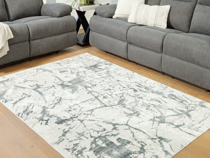 Myers Furniture Outlet - Ashley Furniture - Tobinbury Rug - Washable 5' x 7' Area Rug / Gray - R407422