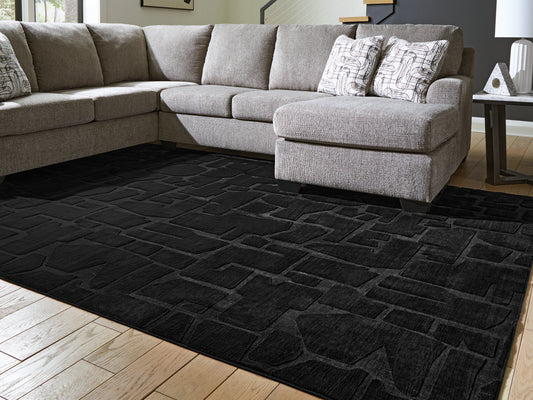 Myers Furniture Outlet - Ashley Furniture - Gibbswell Rug - Washable 5' x 7' Area Rug / Black - R407462