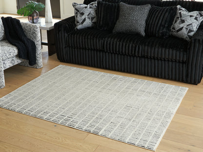 Myers Furniture Outlet - Ashley Furniture - Turinwith Rug - 5'3" x 7' Area Rug / Ivory/Black - R407552