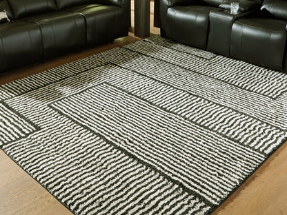 Myers Furniture Outlet - Ashley Furniture - Kurtmen Rug - 7'10" x 9'10" Area Rug / Black/Ivory - R407591