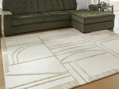 Myers Furniture Outlet - Ashley Furniture - Farongrove Rug - 7'10" x 10' Area Rug / Ivory/Beige - R407671