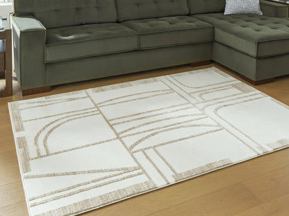 Myers Furniture Outlet - Ashley Furniture - Farongrove Rug - 7'10" x 10' Area Rug / Ivory/Beige - R407671
