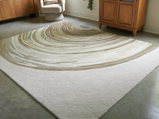 Myers Furniture Outlet - Ashley Furniture - Rizwana Rug - 7'6" x 10' Area Rug / Ivory/Brown/Gray - R407761