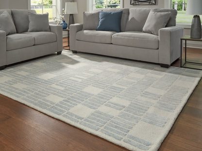 Myers Furniture Outlet - Ashley Furniture - Dylanton Rug - 5' x 7' Area Rug / Ivory/Blue - R407812