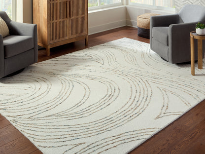 Myers Furniture Outlet - Ashley Furniture - Deenbury Rug - 5' x 7' Area Rug / Ivory/Green/Brown - R407862